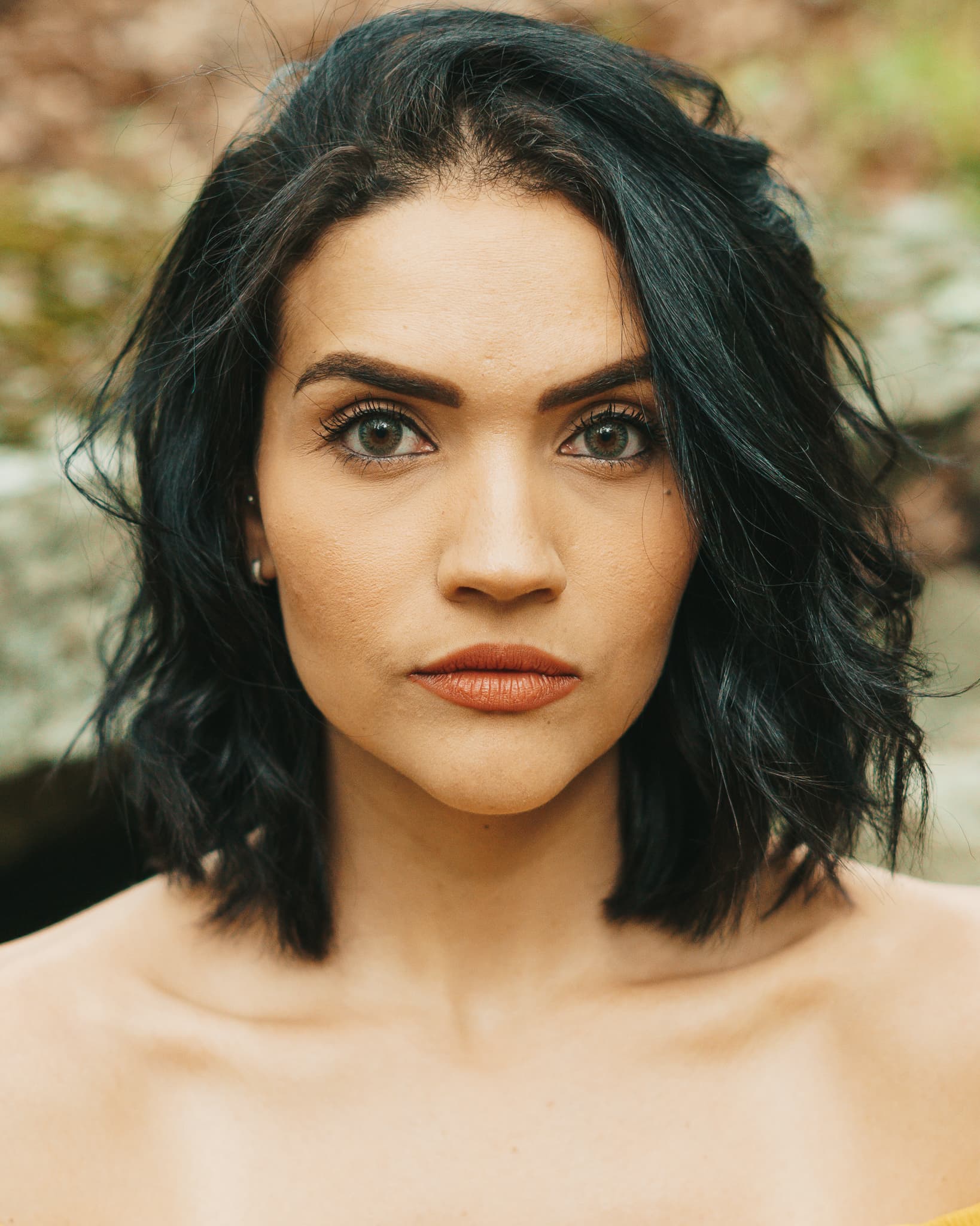 Intense portrait with direct eye contact